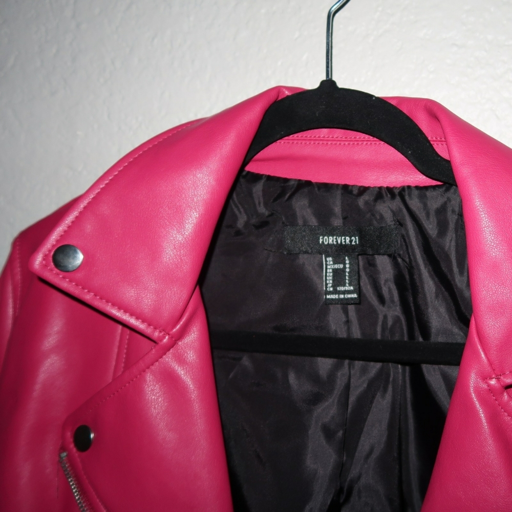 Bubble Gum Pink Leather Jacket
